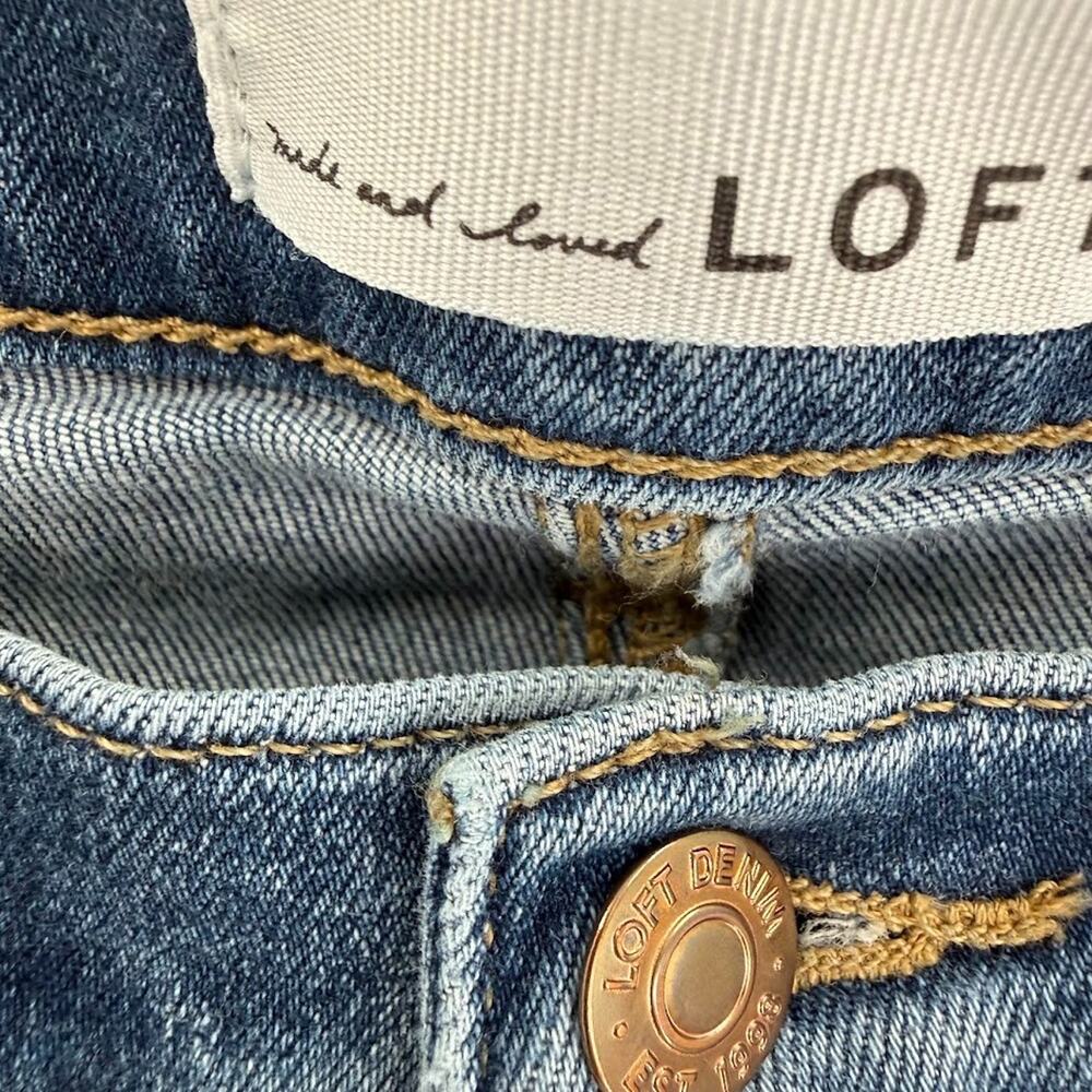 LOFT Womens The Boot Size 6 Blue Mid Rise Denim - Picture 6 of 9